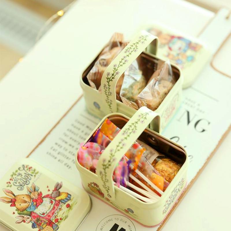 1 шт. подарочная упаковка, портативные пасхальные принадлежности для фестиваля, коробка для печенья, оригинальная ручная жестяная коробка, подставка для конфет, подарочная коробка в виде кролика