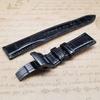 SEIKO watch crocodile for Astron S23617JC black leather DA431DC band, leather, 9F62-0AD0, strap, 20mm