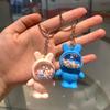 Adorable Cartoon Rabbit Keychain Cute 3d Key Ring For Car Keys In Pink
