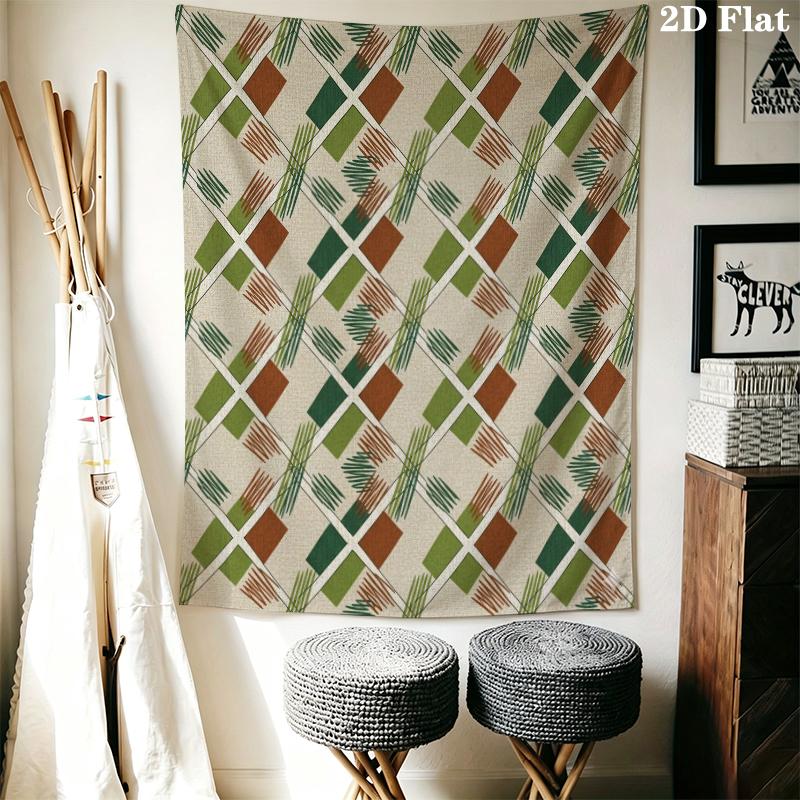 Simple Geometry Wall Tapestry Aesthetic Wall Hanging Printed Fabric Blanket Decorative Tapestries for Bedroom Living Room Home Decor