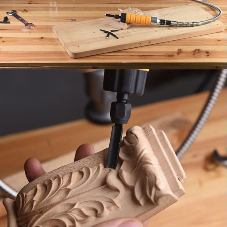 Electric Woodworking Carving Knife Set with Flexible Shaft and Grinder
