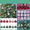 Праздничные 12/24 шт. елочные шары, блестящие украшения для рождественского декора