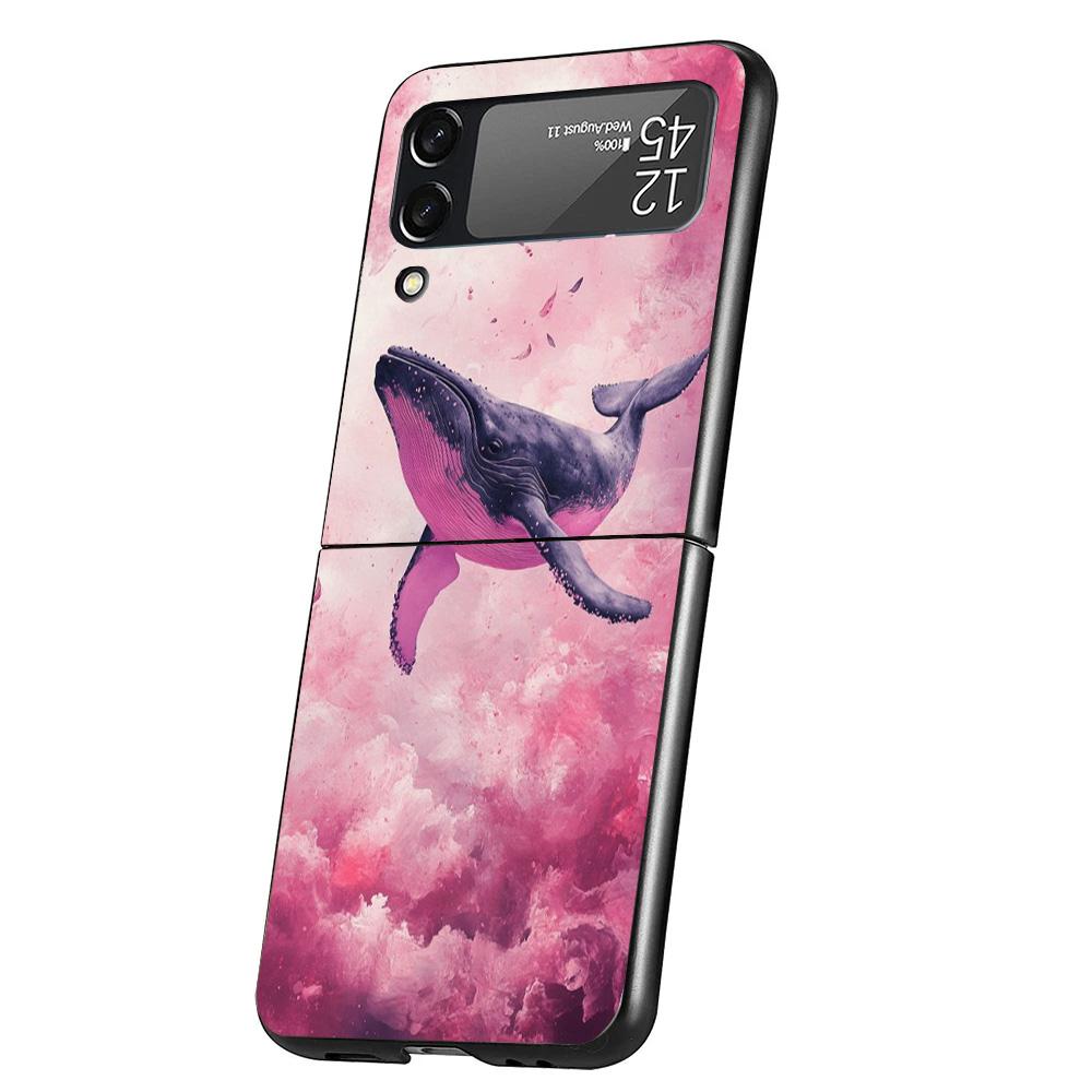 Humpback Whale Sea Giant Cover Phone Case For Samsung Galaxy Z Flip 7 6 5 4 3 5G Flip7 Flip6 Flip5 Flip4 Flip3 Black Fundas Shel