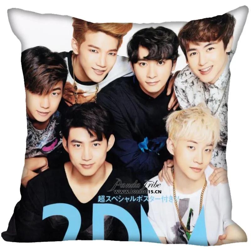 Подушка с принтом 2PM в стиле K-Pop, чехол для декоративной подушки, наволочка для диванной подушки на скрытой молнии, 45x45 см, 0216