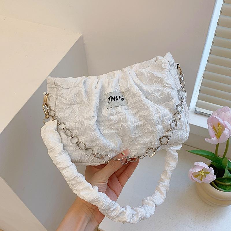 IELGY Женская плиссированная сумка подмышками, универсальная модная сумка через плечо