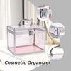 Коробка для короны, Прозрачный косметический кейс, Акриловый дисплей для художников, Дорожный кейс для туалетных принадлежностей с защелками и ручкой, Большой вместимости, Акриловый, Для дорожных инструментов для макияжа