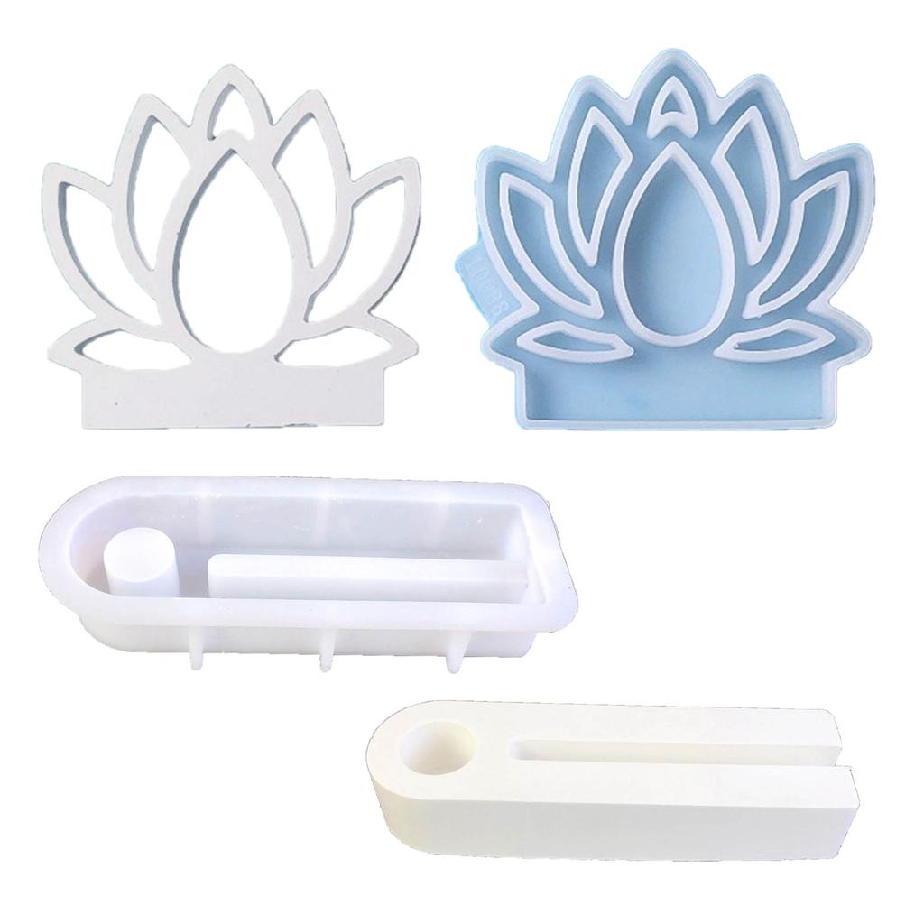 Hollow Flame Candlesticks Resins Moulds Lotus Candle Holder Silicone Molds DIY Heart Castings Moulds Home Decorations