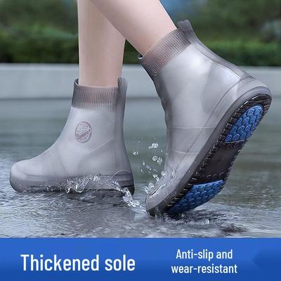 Водонепроницаемые Нескользящие Силиконовые Дождевые Сапоги для Детей и Женщин - Многоразовые, Утолщенные, Грязеотталкивающие Галоши