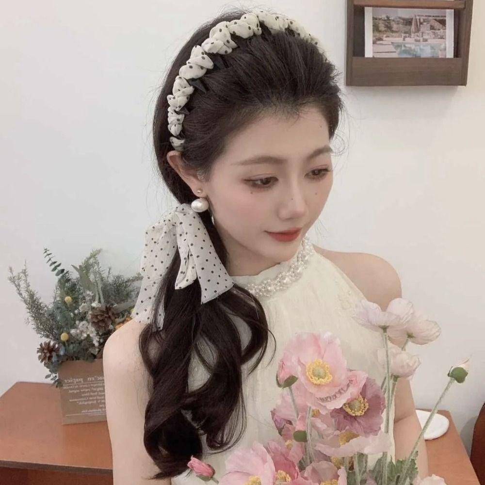 Dot Braid Hairband Thin Face Wash Hairband Vintage Teeth Headband  Women