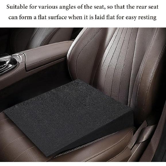 2PCS Auto Seat Wedge Leveling Cushion, Comfortable Ergonomic Wedge Foam Pad Car Seat Cushion, Angled Design Rear Seat Pad Office Chair Support Cush