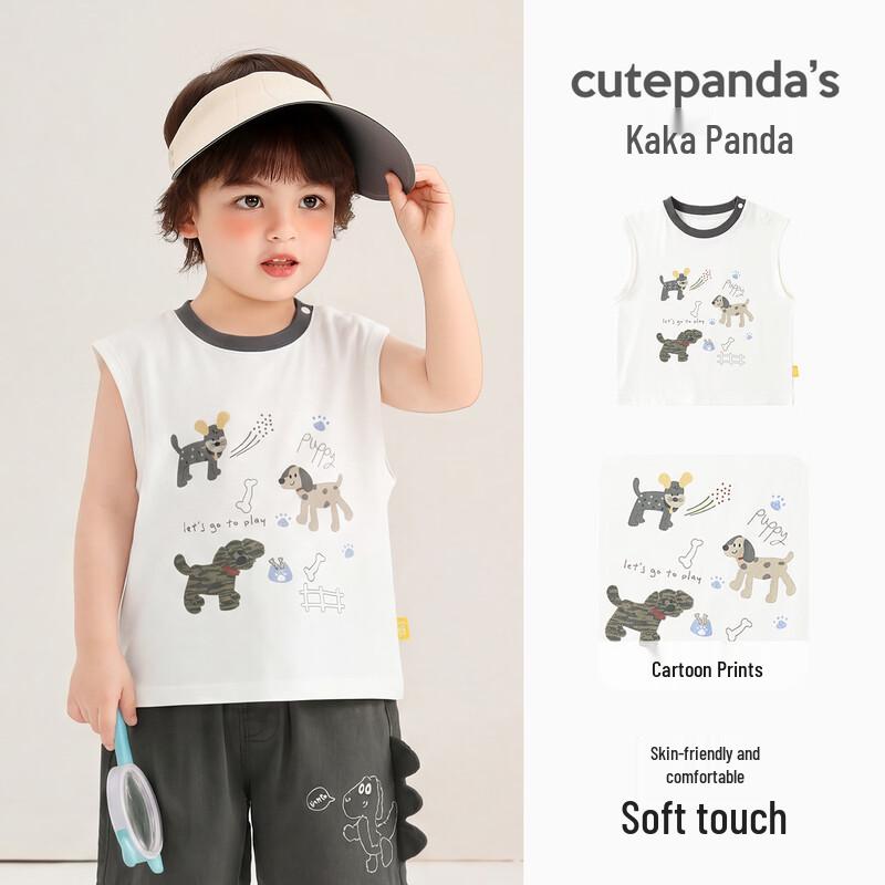 Kaka Panda Unisex Summer Thin Cotton Baby Vest
