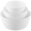 Tilted & Easy-Mixing Bowl Set, 3-Piece, Microwave Safe, White. Includes S (W15.9x D15.9 X H7cm), M, and L. Dishwasher Safe,
