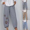 Женские летние повседневные свободные широкие брюки из хлопка и льна с вышивкой