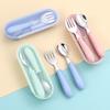 Baby Tableware Set Children Utensil Stainless Steel Toddler Dinnerware Cutlery Cartoon Infant Food Feeding Spoon Fork