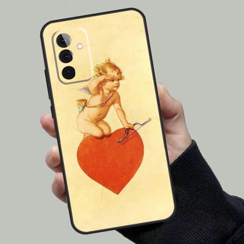 Художественный футляр-пенал Ангел Купидон для Samsung Galaxy A55 A35 A15 A52 A32 A12 A16 A26 A36 A56 A53 A33 A13 A14 A34 A54 A17