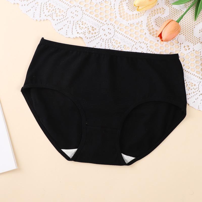 Женские трусы-стрейч со средней талией, большие размеры, нижнее белье из чистого хлопка, утягивающее бедра, полностью хлопковые трусики-треугольники с промежностью
