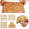 24/48PCS Bamboo Wood Grain Floor 1/12 Scale Miniature Floor Board Dollhouse Floor Tiles  Dollhouse