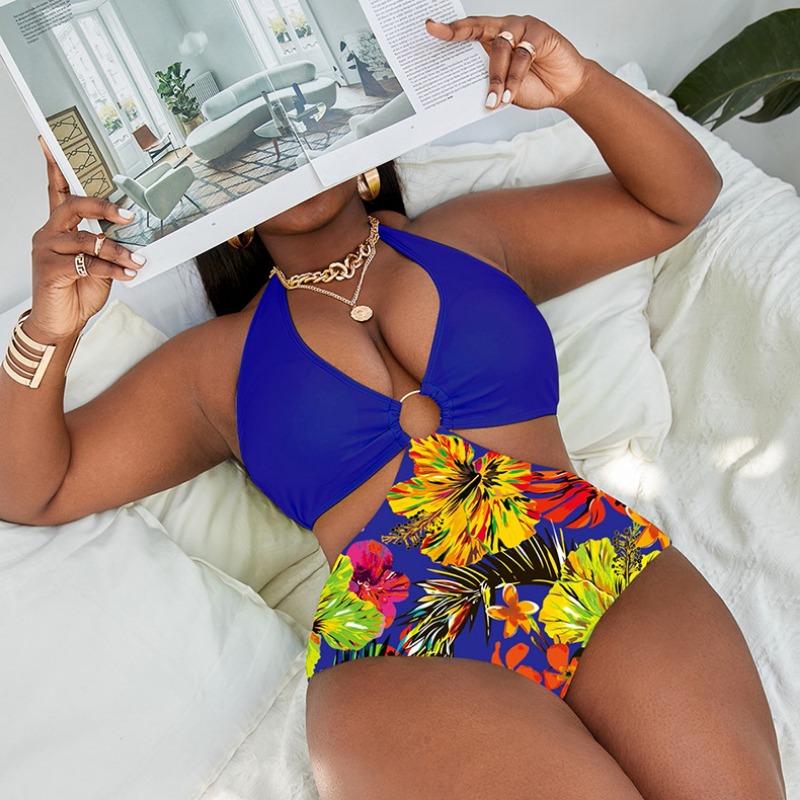 Women Bikini Fat Mm One-piece Plus-size Swimsuit Sexy High Waist Bathing Suit Beach Swimwear Female Summer Swimsuit