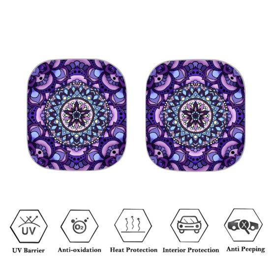 2Pcs Plants Pattern Sun Shades Reflective Windshield Covers Foldable UV Protection Vehicles Sun Visor for Cars SUVs
