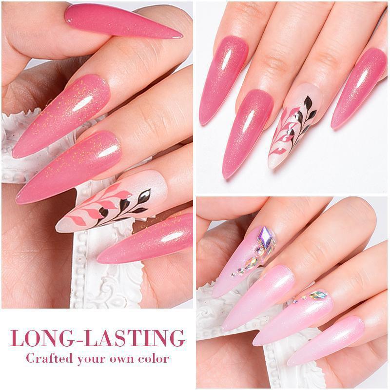 1 бутылка Mtssii, 7 мл, молочно-желейный, белый, розовый гель-лак для ногтей, замачиваемый УФ-светодиодный самовыравнивающийся лак для дизайна ногтей, гель-лаки с золотыми блестками