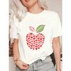Black Oversized T Shirt With Heart Apple Print For Casual Wear
