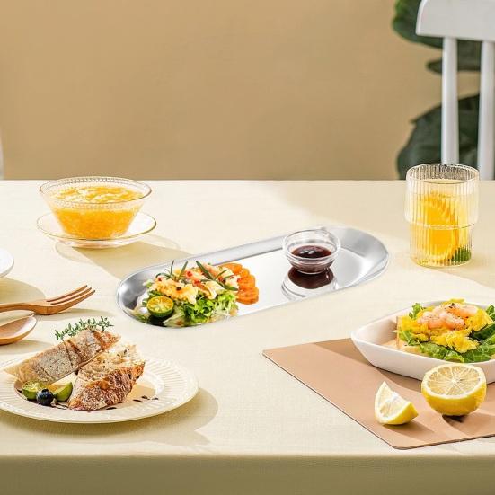 Зеркальная пластина для барбекю из нержавеющей стали Shine Пищевая Можно мыть в посудомоечной машине Многофункциональная Закуска Десерт