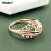 SIMJOO Rose Gold Ring for Ladies Fashion Hollow Out Zircon Ring