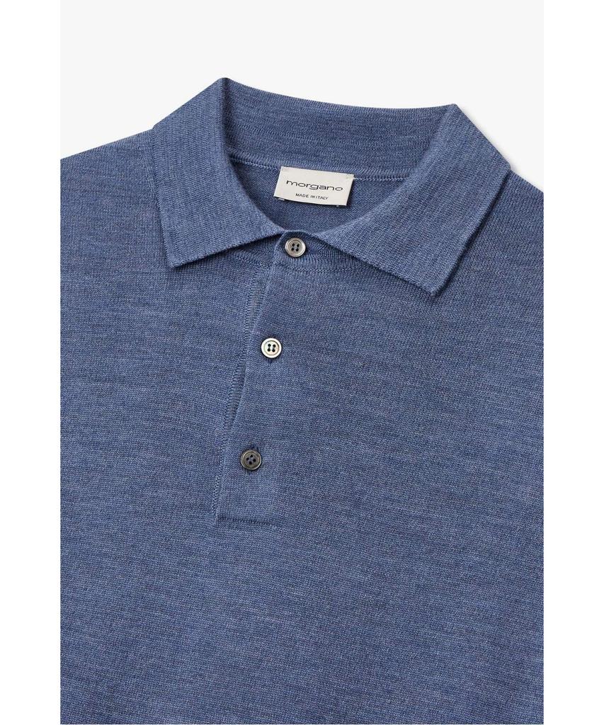 MAN ON THE BOON [Morgano] Polo Sweater_Melange Blue 4715313905