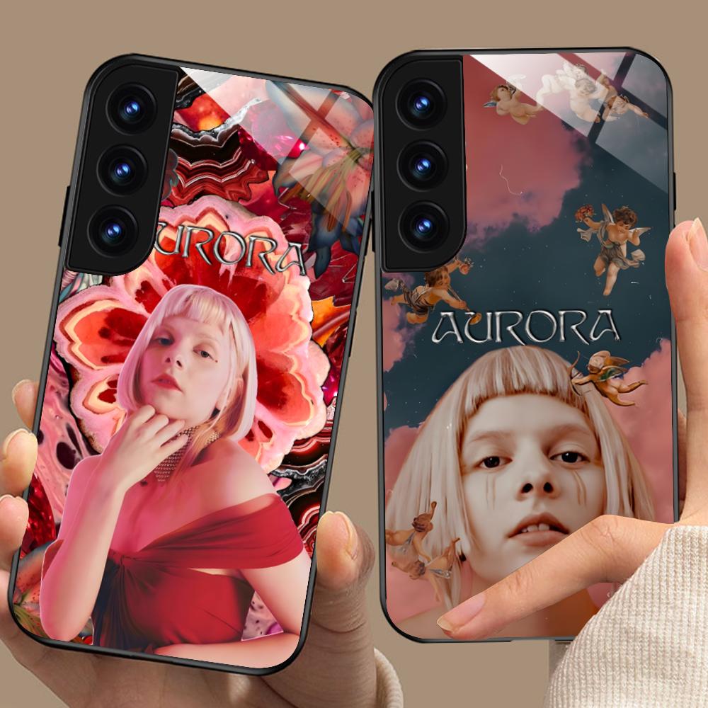 Стеклянный чехол для мобильного телефона Aurora Aksnes для Samsung Galaxy S26 S25 S24 S23 S22 S21 S20 Note20 Plus FE Ultra Разноцветный чехол