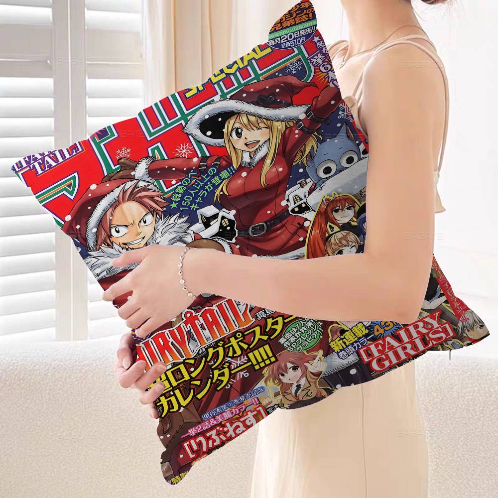 Anime Fairy Tail Pillowcase Toon Gift Cushion Cover Bedroom Home Sofa Chair Seat Decor Pillow Case