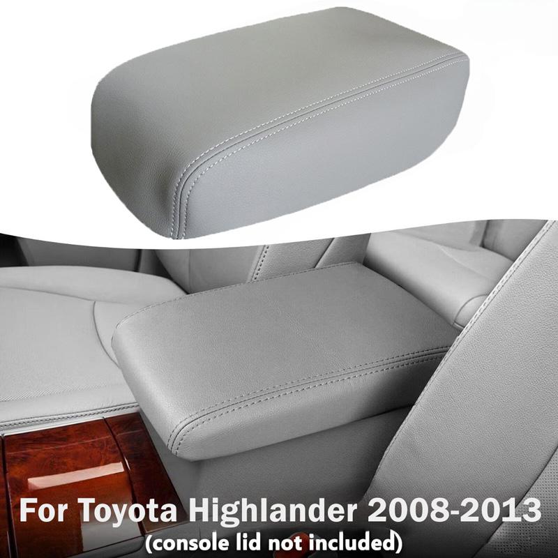Серая кожаная крышка подлокотника центральной консоли для Toyota Highlander 2008-2013, сменная накладка-подушка для ящика подлокотника автомобиля