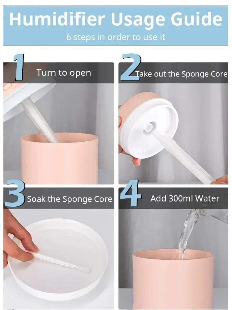 Очаровательный и милый USB-заряжаемый увлажнитель воздуха в виде панды с прекрасным ночником - Диффузор для эфирных масел для ароматерапии, Прекрасный