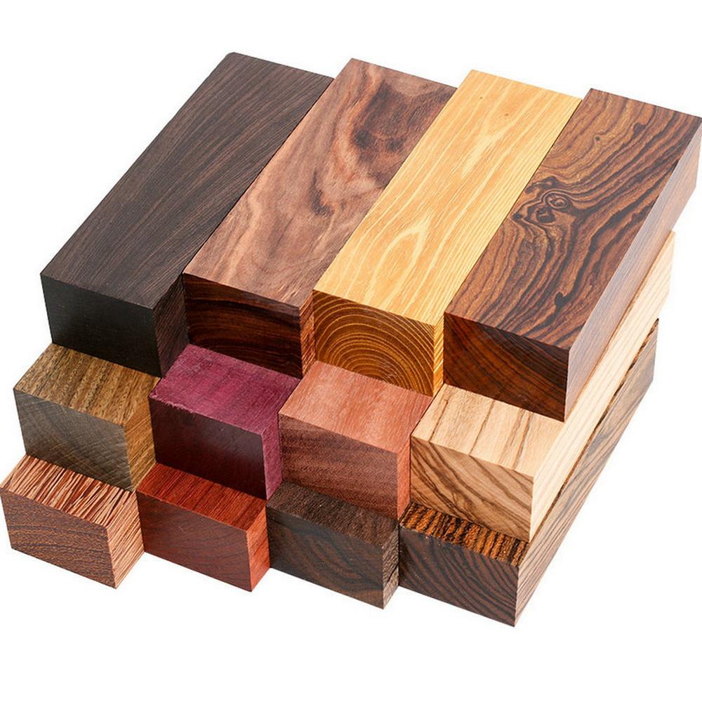1piece DIY Teak and Rosewood Knife Handle Material 10 Kinds Wood Material For DIY Wooden Handicraft Material 120x40x30mm