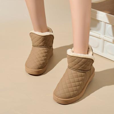 Модные женские зимние сапоги 2024 Зимние плюшевые теплые хлопковые туфли Тренд Толстая подошва Короткие сапоги Толстая подошва Водонепроницаемая платформа Ботильоны