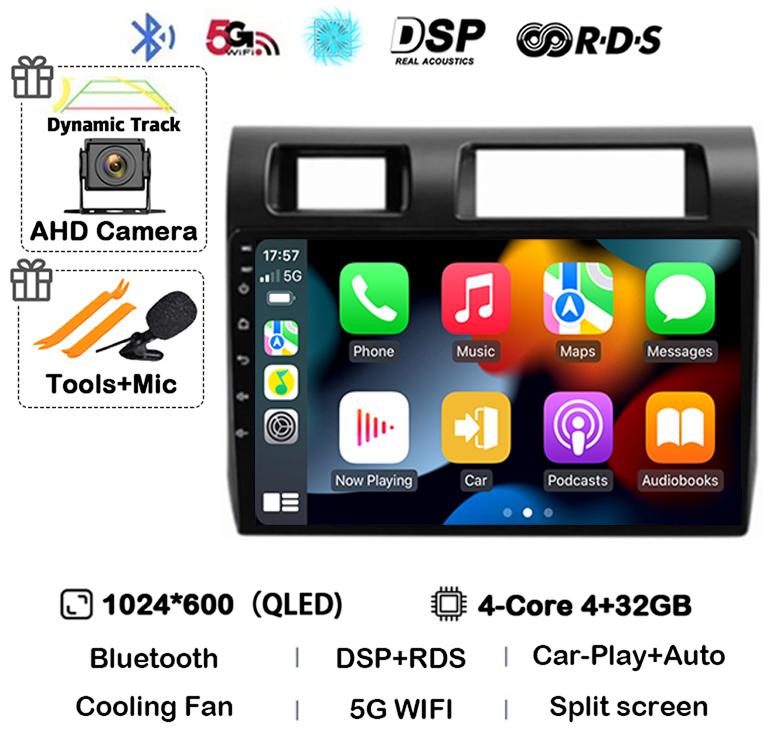 Android 14 Carplay Автомагнитола для Toyota Pickup Land Cruiser LC 70 79 Series 2007-2020 Мультимедийный Видеоплеер GPS Стерео BT