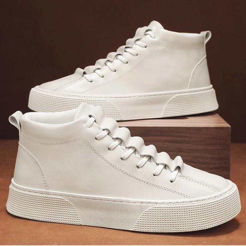 Модные белые кроссовки для мужчин, кожаные туфли, мужские, осенние, плоские, повседневные, мужские, нескользящие, мужские кроссовки, спортивная обувь для бега, теннис, мужской