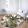 Круглый ковер с принтом тропических растений, семейная гостиная, спальня, ванная комната, напольный коврик, ковер для украшения пола