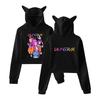 Kpop Demon Hunters Толстовка для девочек с кошачьими ушками, с длинным рукавом, укороченные топы 2025 Аниме KPop Demon Hunters Харадзюку Толстовка с капюшоном