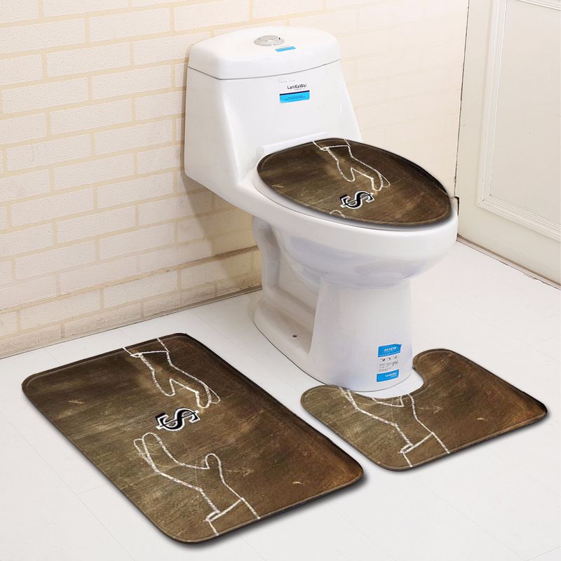 Simple 3D Bathroom Toilet Three-Piece Floor Mat Doormat Bathroom Carpet