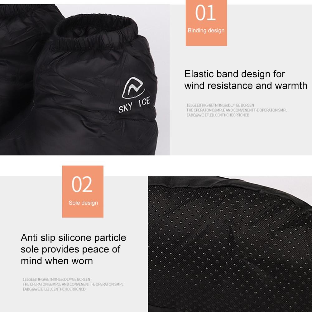 Thermal Boots Covers Ultralight Down Slippers Socks Windproof Waterproof for Winter Outdoor Camping Hiking