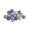 Assort. Perles en bois , FSC 100%, 10mm, tons gris - argent , polies, 52 pces