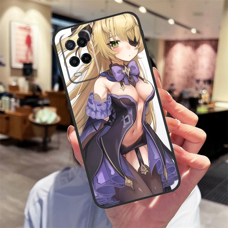 Чехол Genshin Impact Хентай Сексуальный для Oppo A17 A77 A80 A40 A60 A98 A78 A18 A38 A58 A16 A76 A96 A74 A94 A54 A57S A15