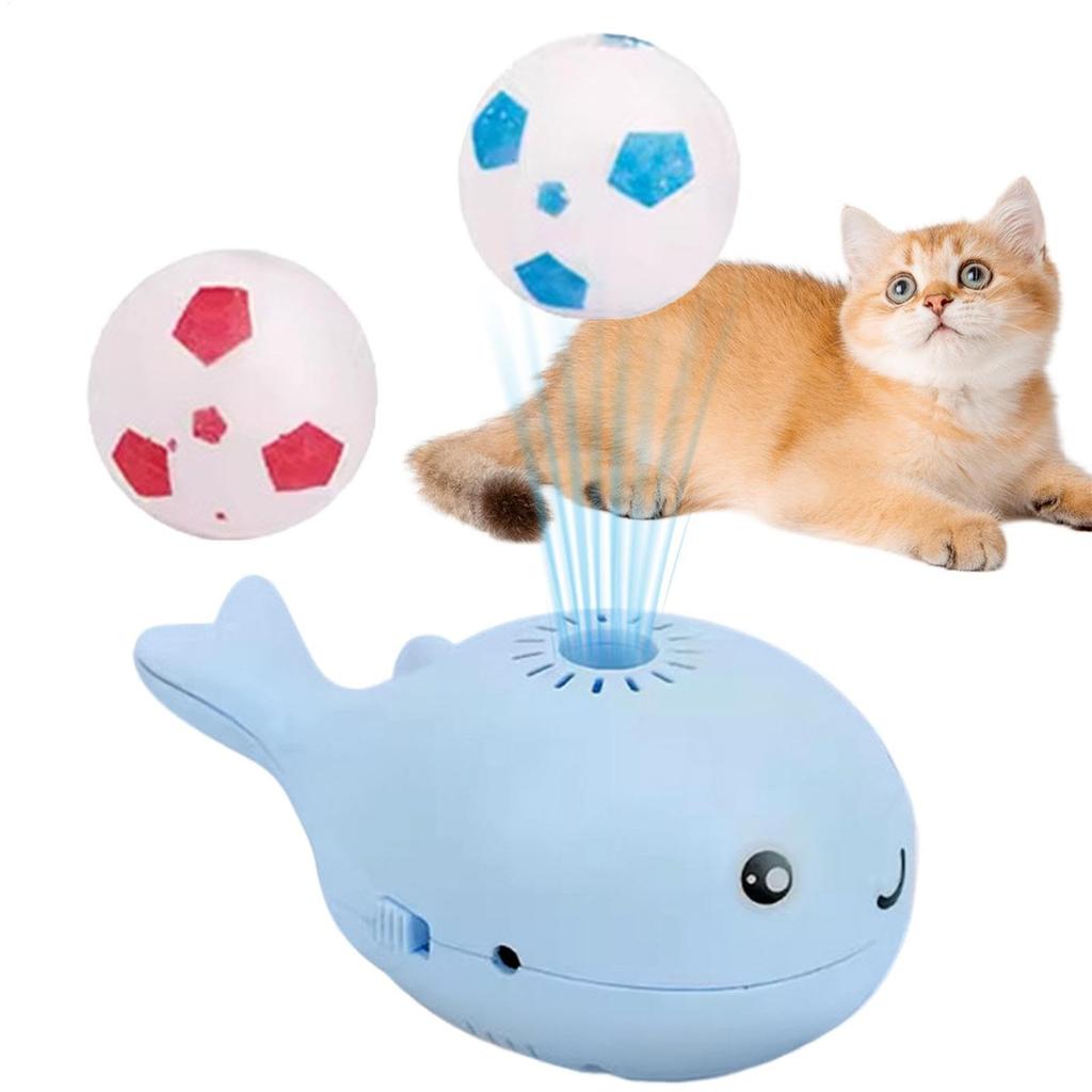 Whale Floating Cat Toy Ball Electric Moving Ball Soccer Toy For Cats Children's Fan Balancing Blowing Games Ideal Birthday Party Gift