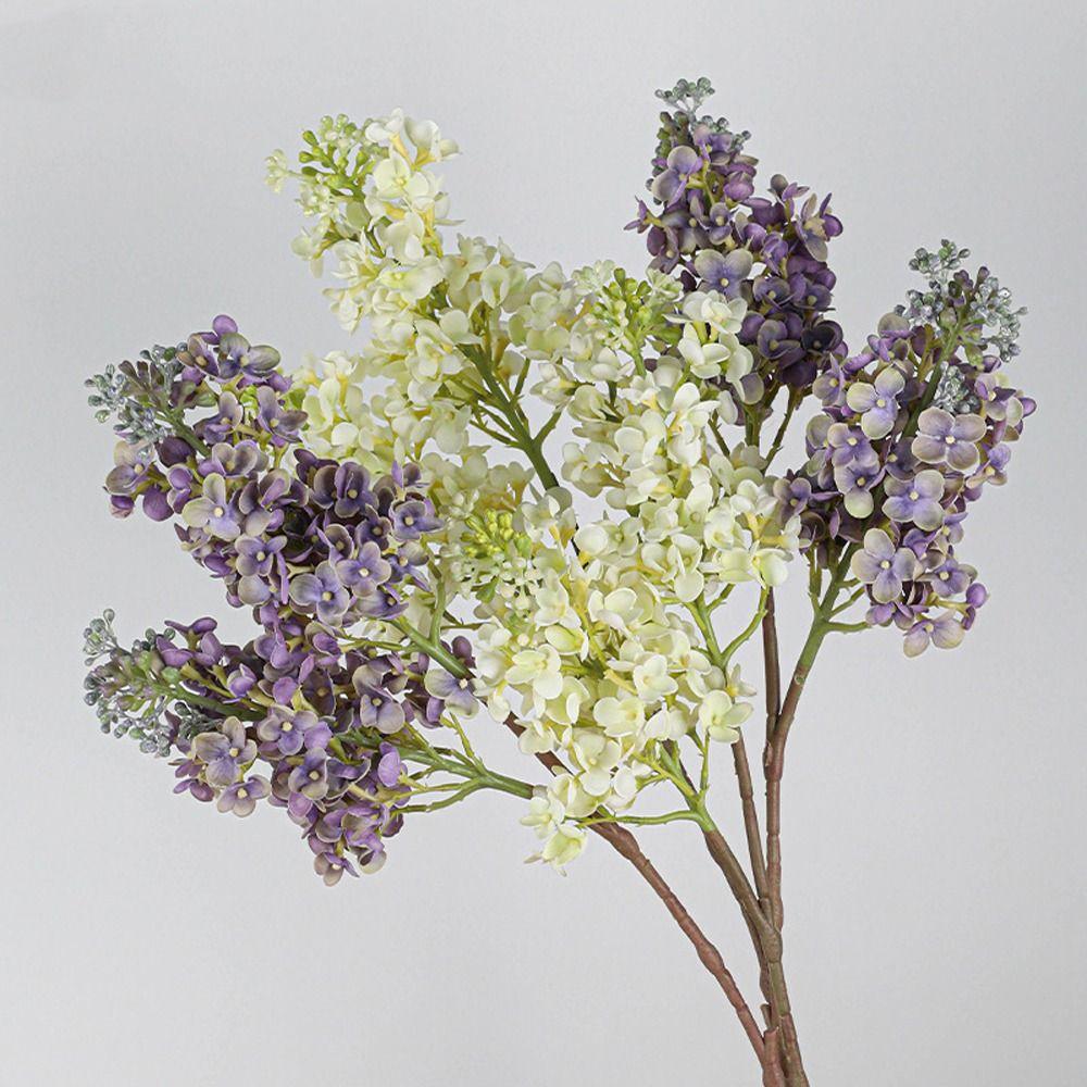Elegant Silk Lilac Flower Branch Real Touch Fake Flower Home Table Decoration