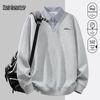 MARK FAIRWHALE Men's Old Money Style Faux Two-Piece Sweatshirt