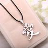 Anime Naruto Metal Necklace Gaara Gourd Love Logo Pendant Cosplay Accessories Jewelry
