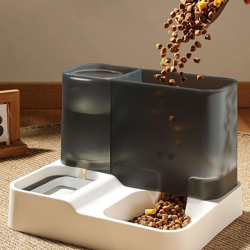 Товары для кормления и поения домашних животных, кошек и собак, автоматическая кормушка для кошек, дозатор еды, миска для питья и воды 2 в 1, большая емкость, товары