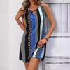 GMXIA Dresses Summer Floral Striped Tank Dress Beach Dresses