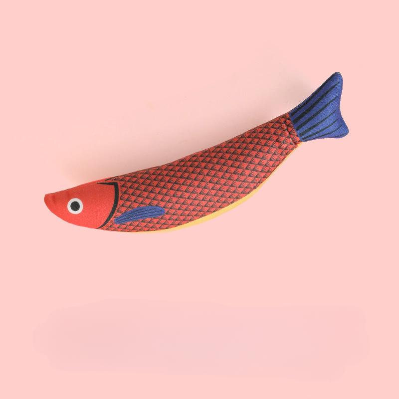 Игрушка для кошек Кошачья мята 3D-симуляция рыбы Золотая рыбка Игрушки для котят Подушка Интерактивная звучащая кошка Жевательная игрушка для укуса Мягкие игрушки Товары для кошек