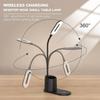 3-in-1 Pen Holder Desk Lamp with 15W Wireless Fast Charging, QC2.0 Protocol, TYPE-C Power, 360° Flexible Pole & 3-Color Stepless Dimming